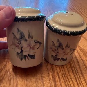 Vintage Magnolia Salt and Pepper Shakers